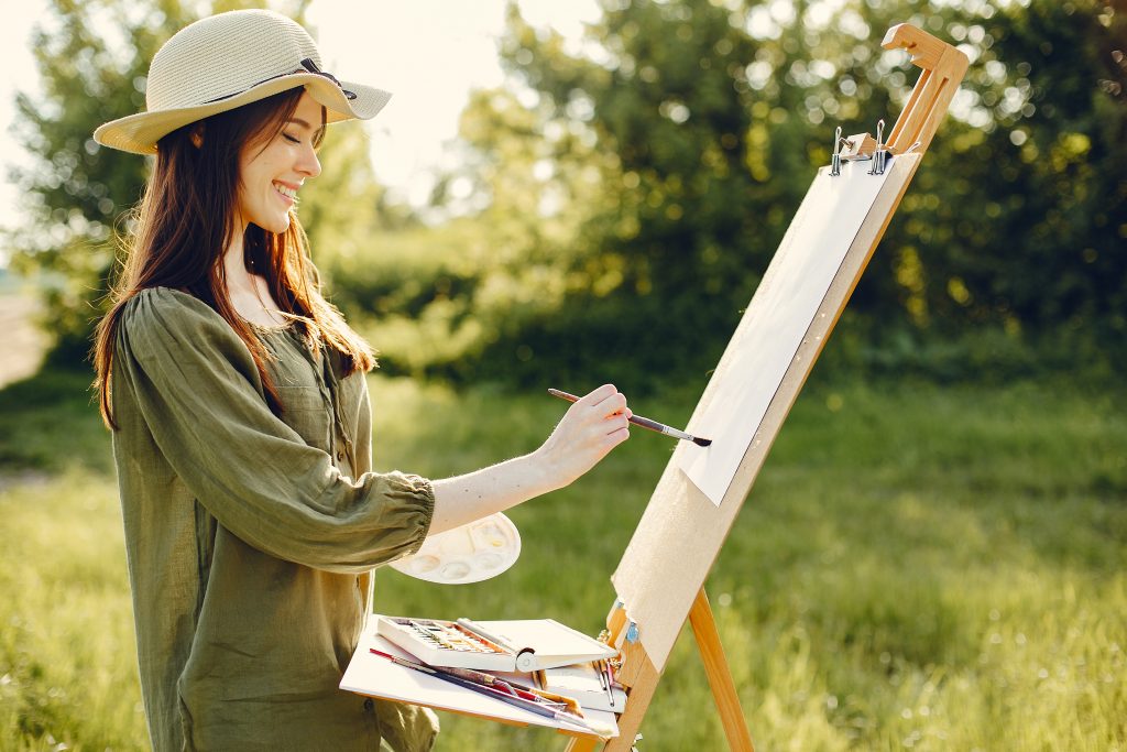 Gemälde malen im Feld